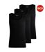 Pack Of 3  Mens Scoop Neck Regular Tank Top  Black Boss-1