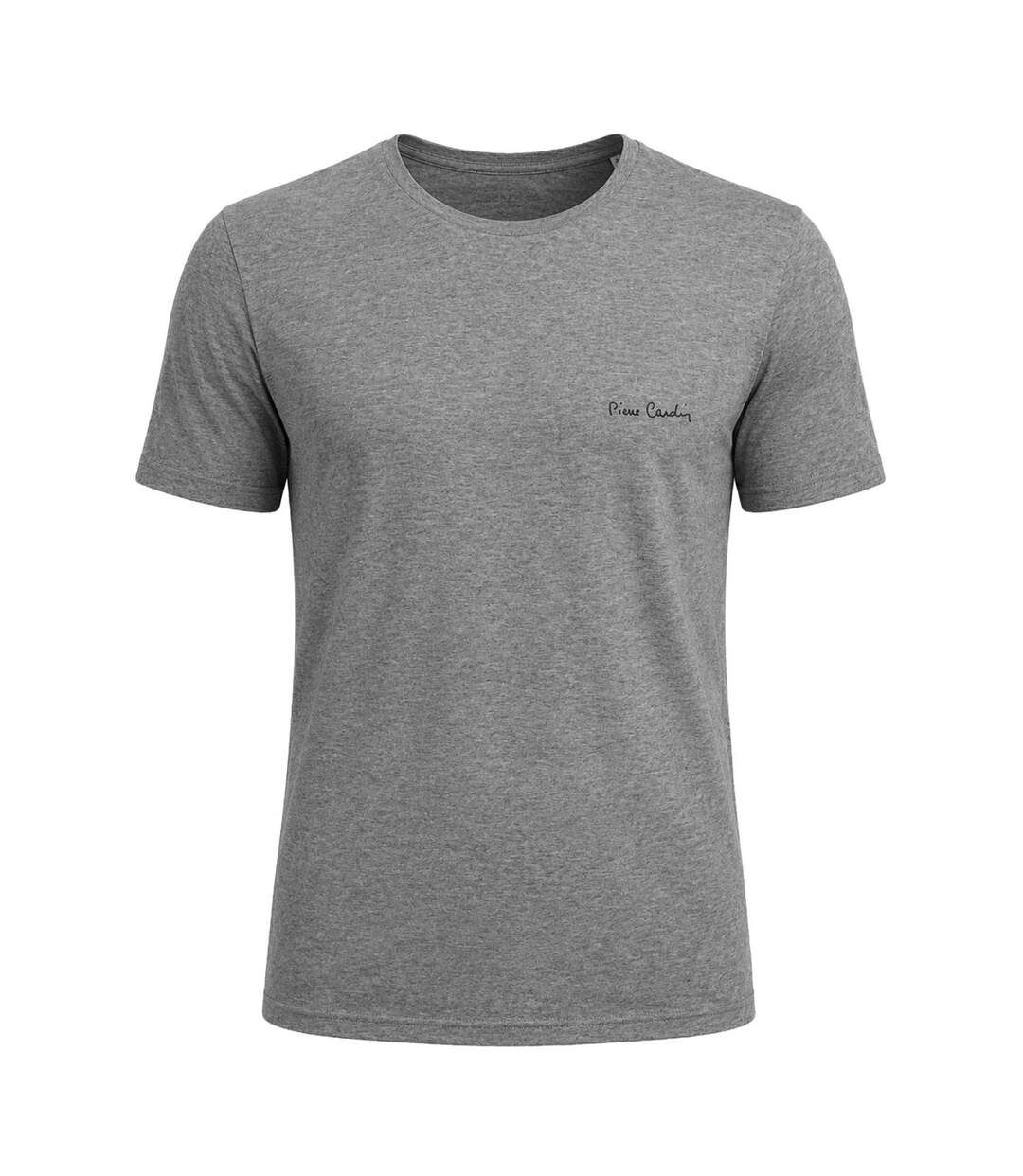 T-shirt homme en col rond avec broderie signature sur la poitrine Pierre Cardin-1