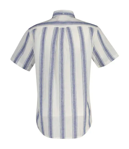 Chemise Manches Courtes Motif/style À Rayures Homme Vieux Bleu Délavé Gant