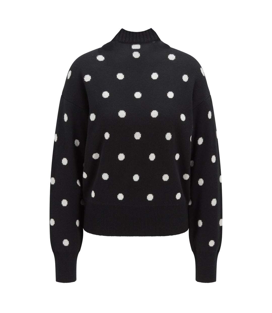 Womens/ladies Finleigh Sweatshirt Black White Boss-3