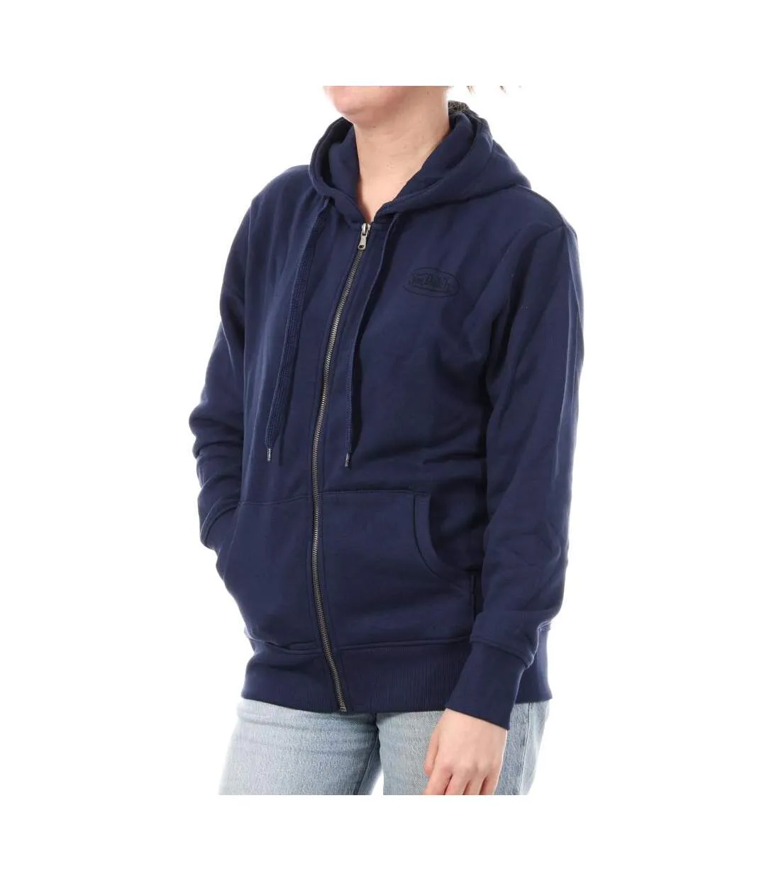 Sweat zippé marine femme von dutch slign-1
