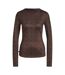 Womens/ladies Trefoil All-over Print Base Layer Top Brown Adidas-1