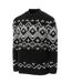Mens Fair Isle Polyester Blend Slim Casual Jumper Black Monochrome Firetrap-4