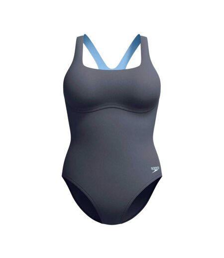 Maillot De Bain Uni 1 Pièce À Col Carré Femme Gris Foncé Speedo