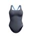 Maillot De Bain Uni 1 Pièce À Col Carré Femme Gris Foncé Speedo-2