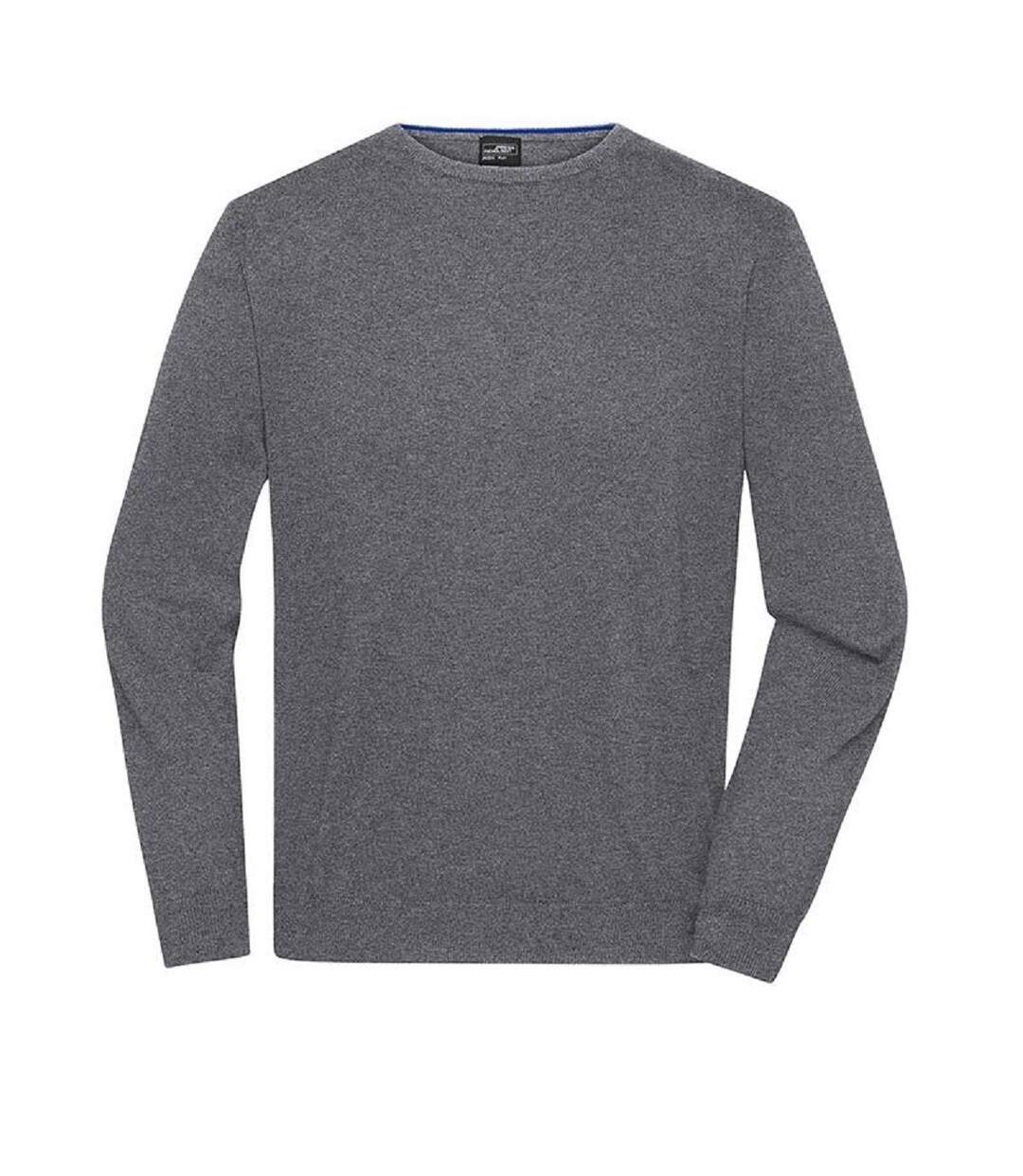 Pull classique col rond - Homme - JN1314 - gris chiné