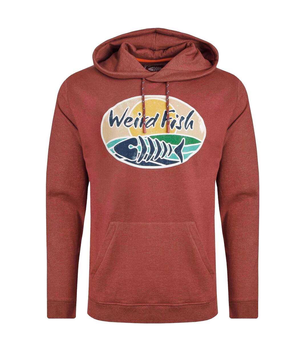Mens bryant graphic print pull over hoodie pinot red Weird Fish-1
