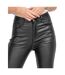 Jean femme slim fit enduit / Simili cuir Skinny Taille haute - Jean couleur noir.