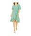 Robe Portefeuille Motif/style Petites Fleurs Femme Vert Mela London-1