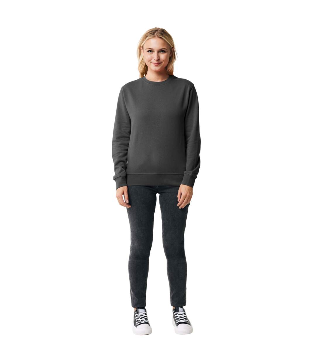 Unisex Adult Etosha Recycled Cotton Lightweight Sweatshirt Anthracite Iqoniq-3