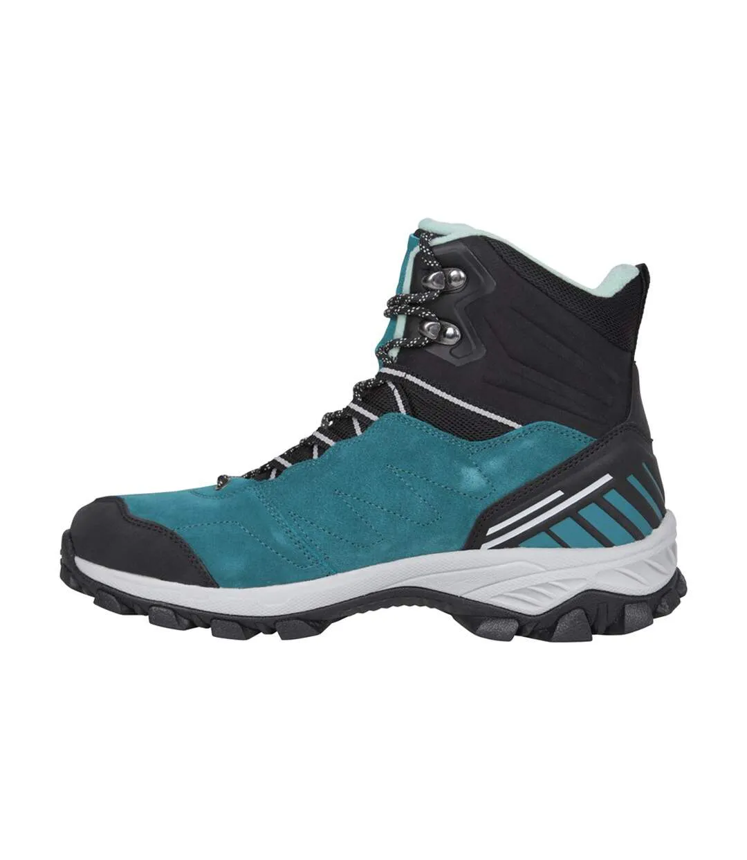 Womens/ladies Leather Waterproof Thermal Hiking Boots Dark Teal Mountain Warehouse-4