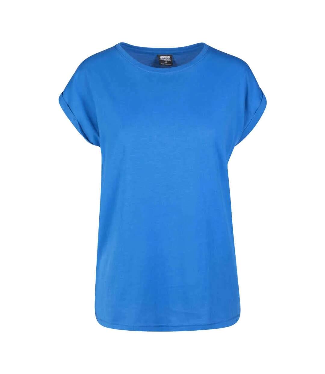 Womens/ladies Extended Shoulder T-shirt Bright Blue Urban Classics-1