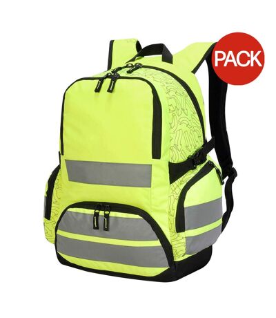 Shugon London Pro Hi-Vis Backpack (Pack of 2) (Hi-Vis Yellow) (One Size) - UTBC4161