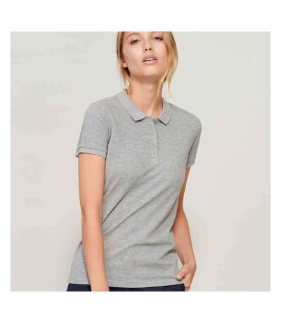 Womens/ladies Planet Marl Pique Organic Polo Shirt Grey SOLS