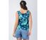 Top femme sans manches IVANOE imprimé fleuri turquoise Coton Du Monde-3