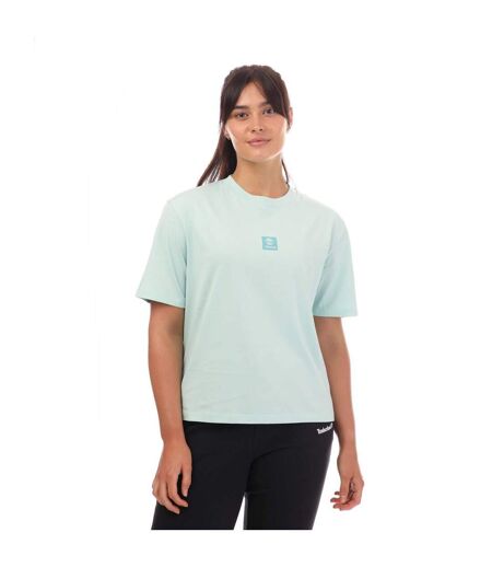 Womens/ladies stack logo t-shirt light blue Timberland
