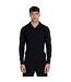 Mens Slim Long-sleeved Polo Shirt Black SikSilk-2