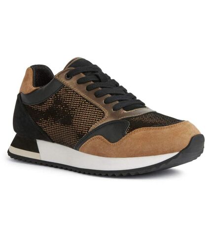 Womens/ladies doralea leather trainers bronze/caramel toffee Geox