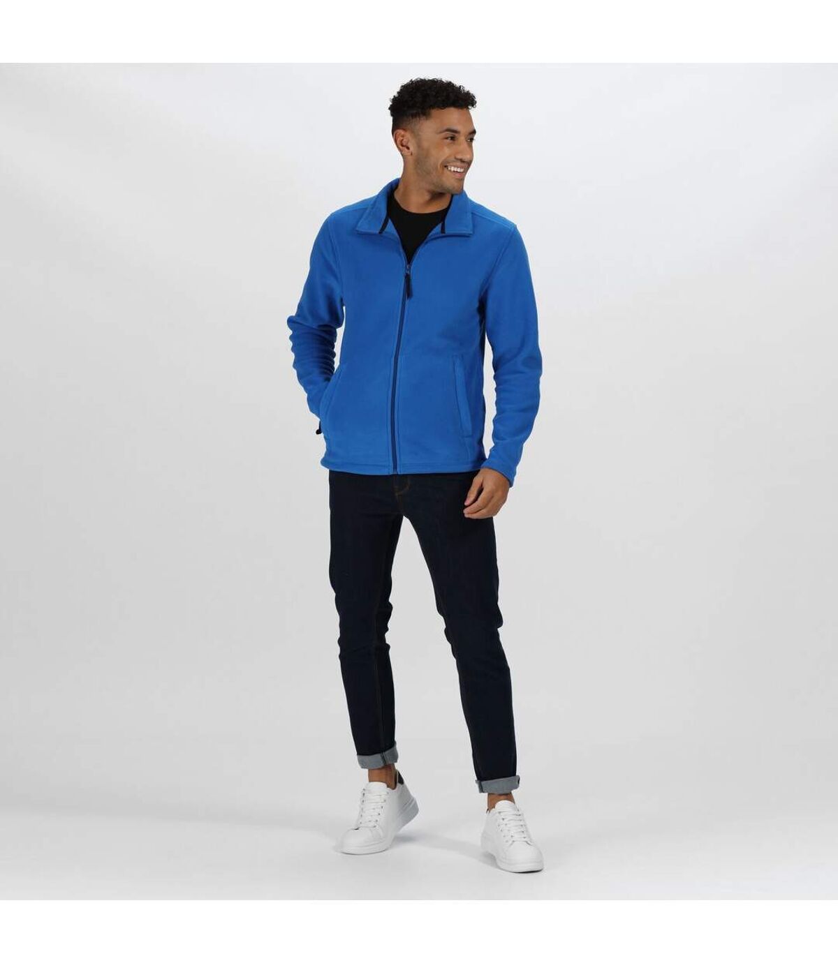 Regatta Mens Plain Micro Fleece Full Zip Jacket (Layer Lite) (Oxford Blue) - UTRG1551