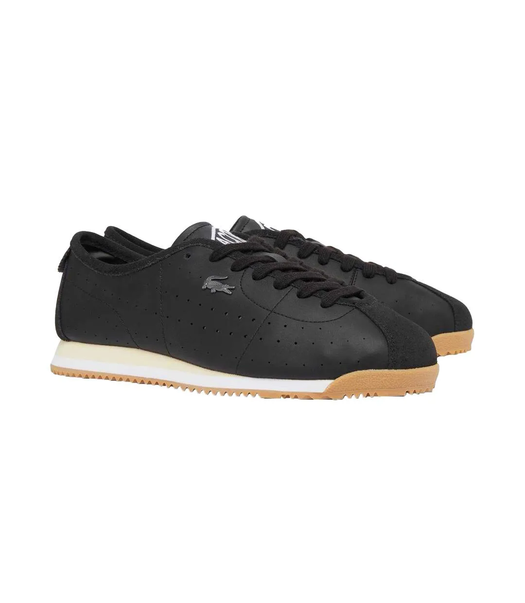 Mens Club Leather Low Trainers Black Lacoste-1