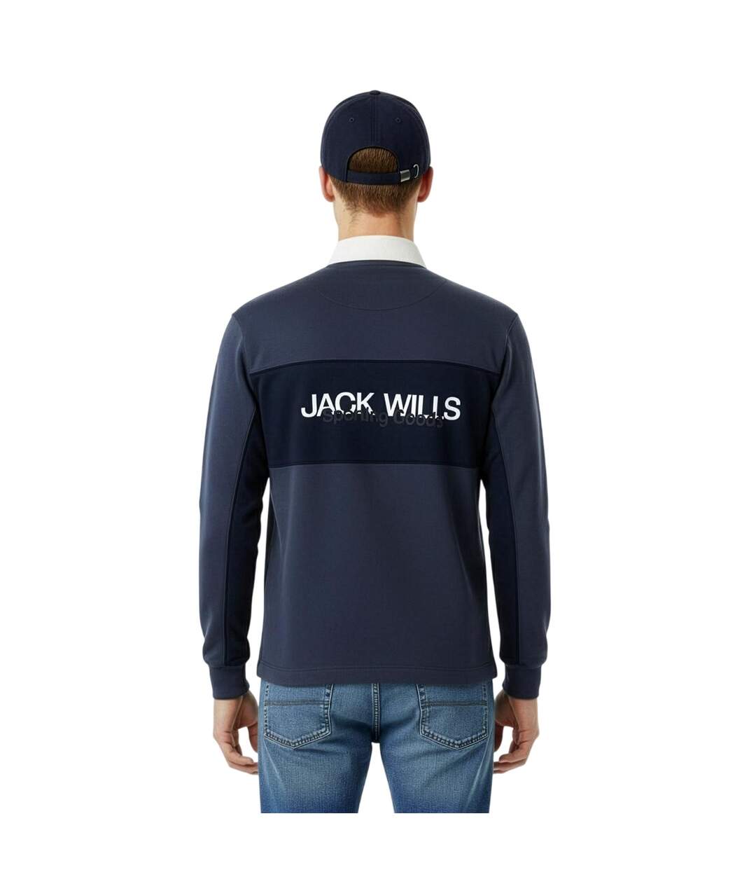 Mens Logo Relaxed Fit Rugby Shirt Night Sky Jack Wills-4