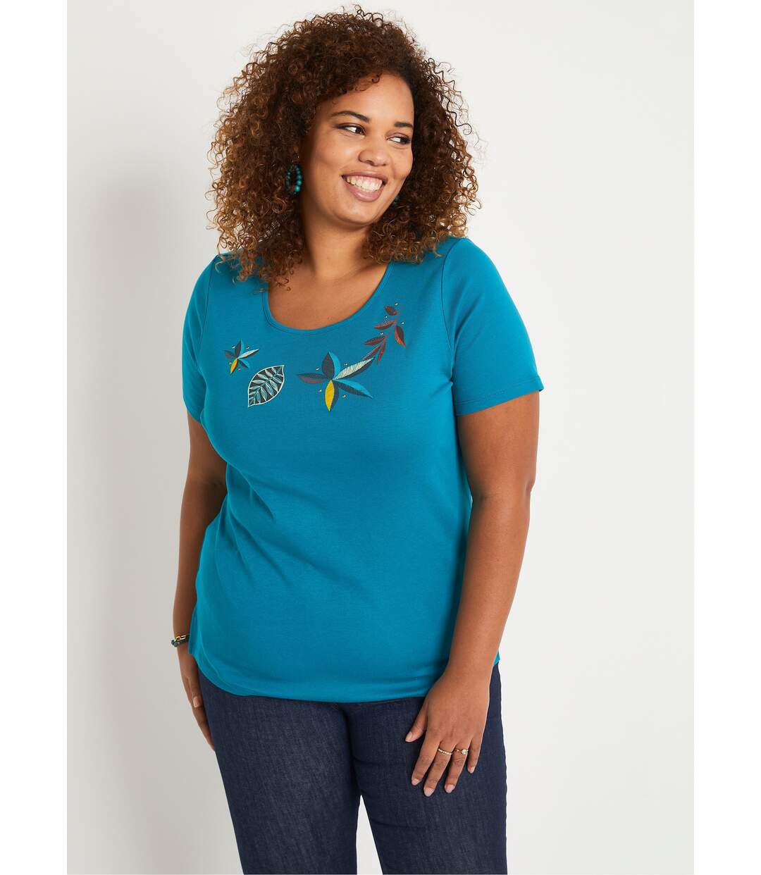 T-shirt droit long manches courtes-1