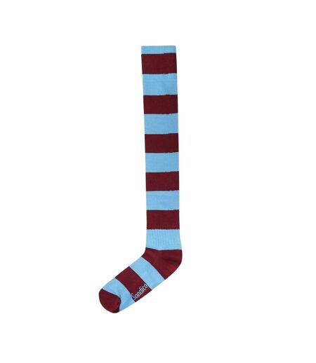 Chaussettes De Foot Motif/style Rayures Contrastées Homme Bordeaux Bleu Ciel Sondico