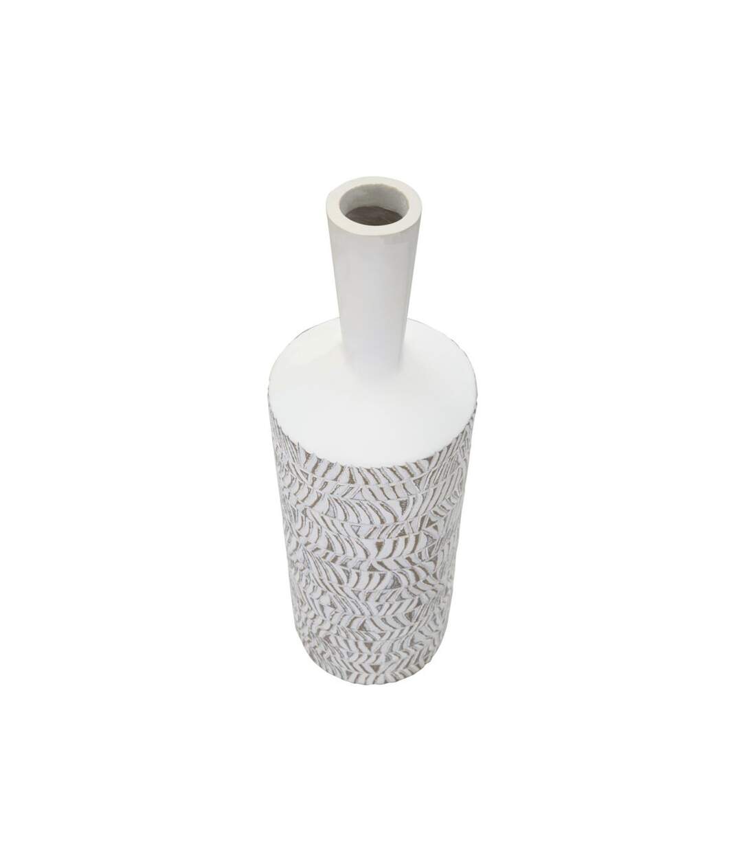 Vase Bouteille Abstrait Nairobi 49cm Blanc-2