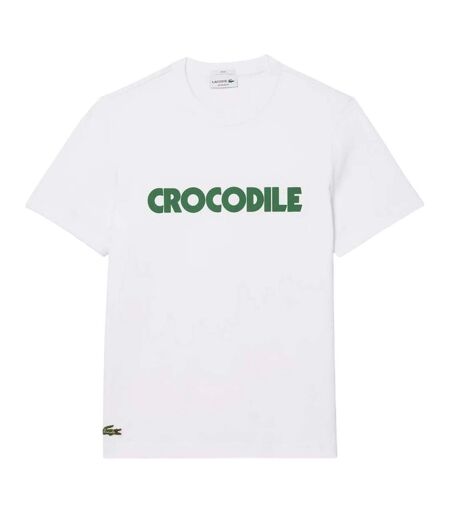 Mens Printed Cotton T-shirt White Lacoste