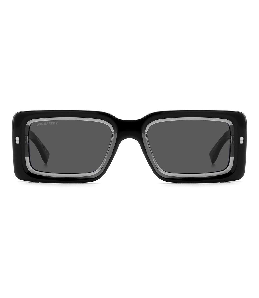 Mens Rectangular Sunglasses 52cm Black Grey DSquared2-4