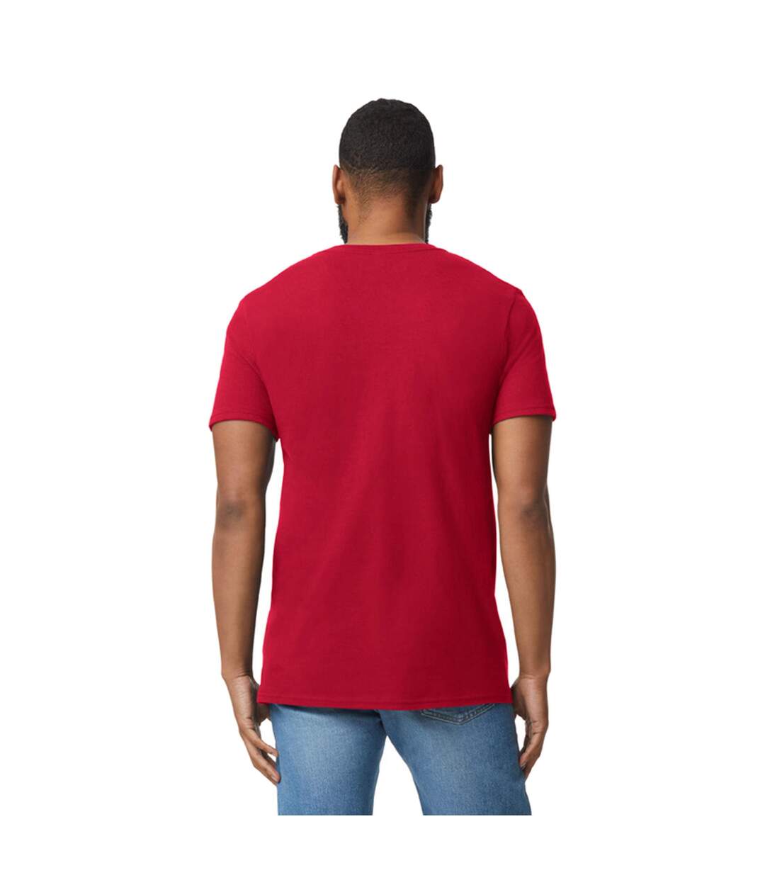 T-shirt À Manches Courtes Et Col En V Homme Rouge Vif Gildan-3