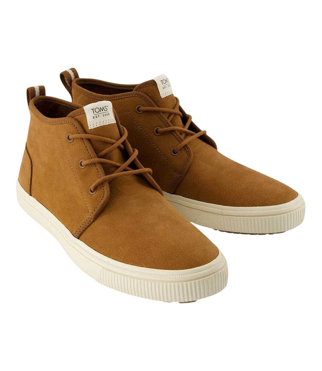 Mens Carlo Canvas Mid Cut Trainers Tan Toms-1