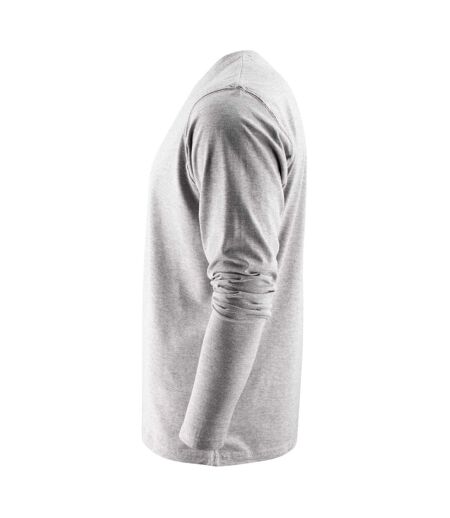 T-shirt Manches Longues Heavy Homme Gris Chiné Printer