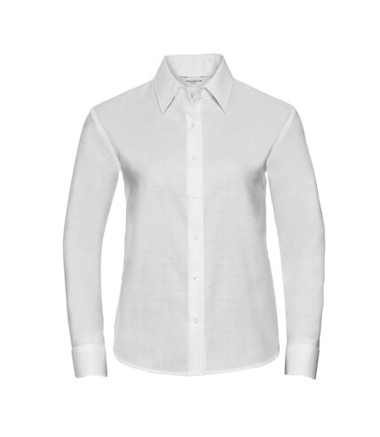 Russell Collection Womens Oxford Long-Sleeved Shirt (White)