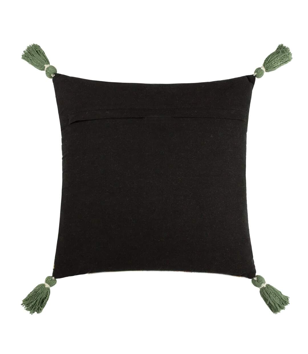 Midnight jungle velvet tassel cushion cover 50cm x 50cm noir Wylder