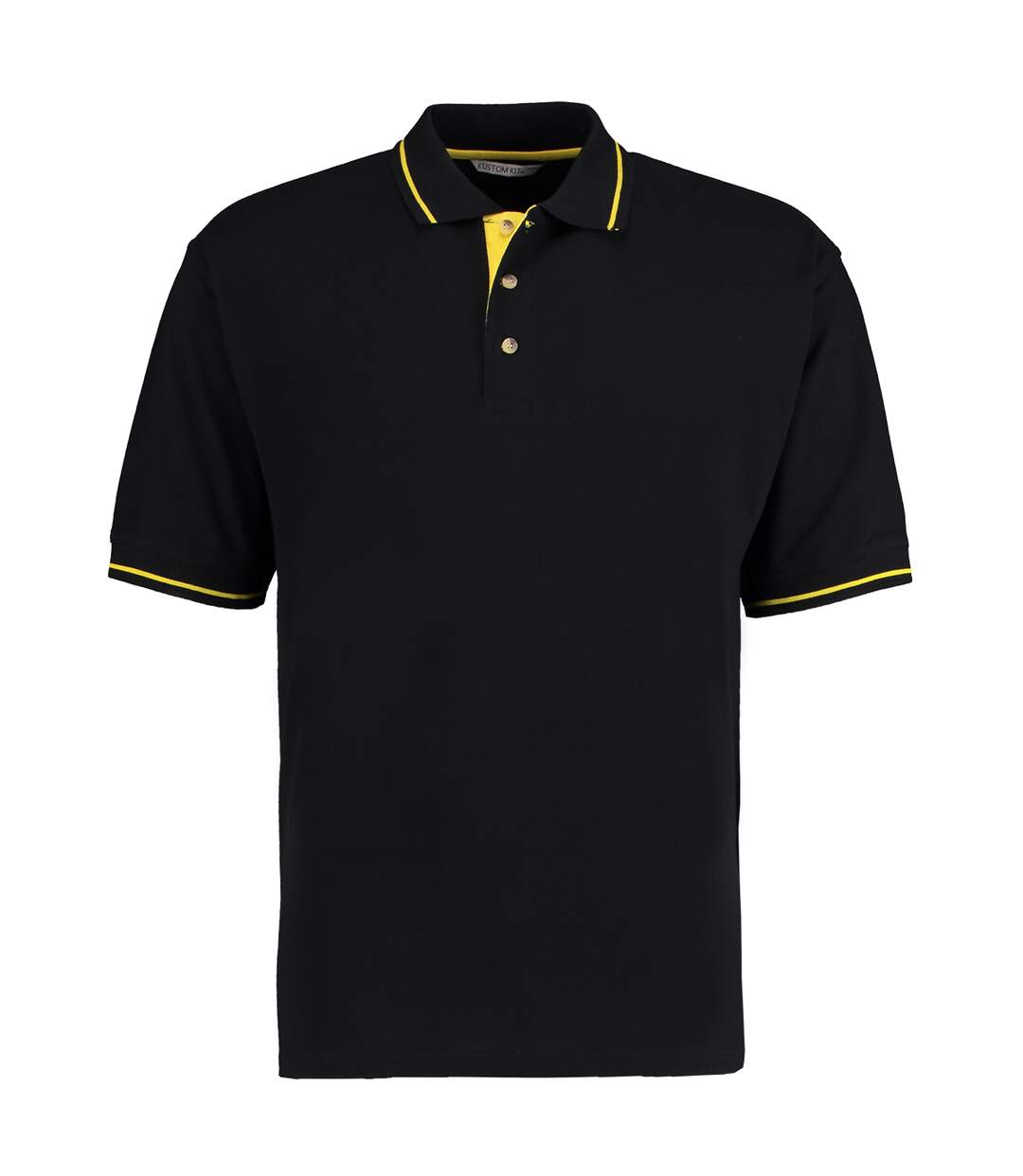 Polo à manches courtes Kustom Kit St. Mellion pour homme (Noir/Jaune) - UTBC615