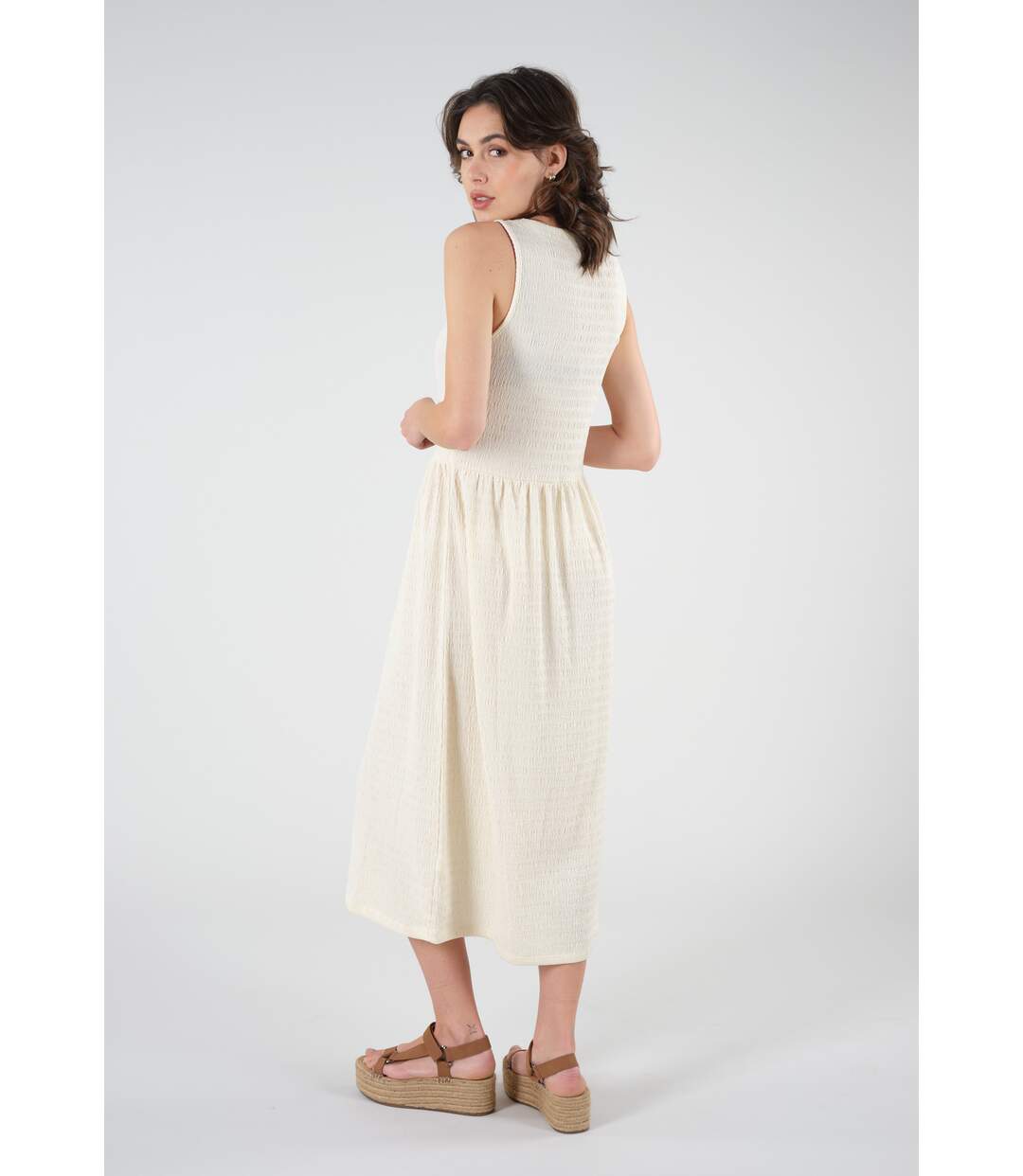 Robe midi unie ARIA-1