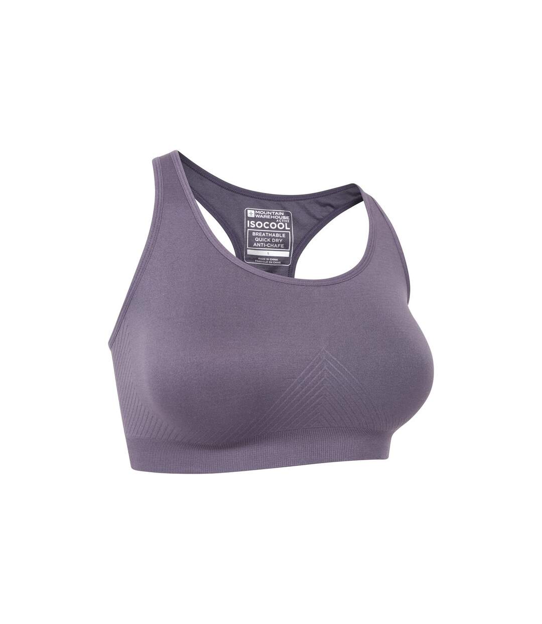 Womens/ladies anti-chafe seamless sports bra dark purple Mountain Warehouse-4