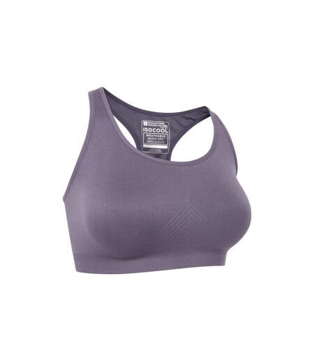 Womens/ladies anti-chafe seamless sports bra dark purple Mountain Warehouse