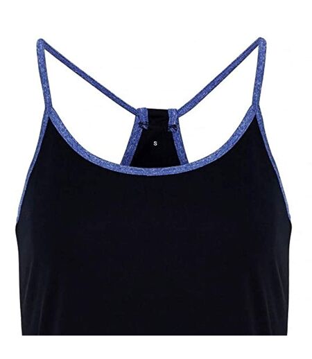 Débardeur de yoga femme bleu marine/bleu chiné TriDri