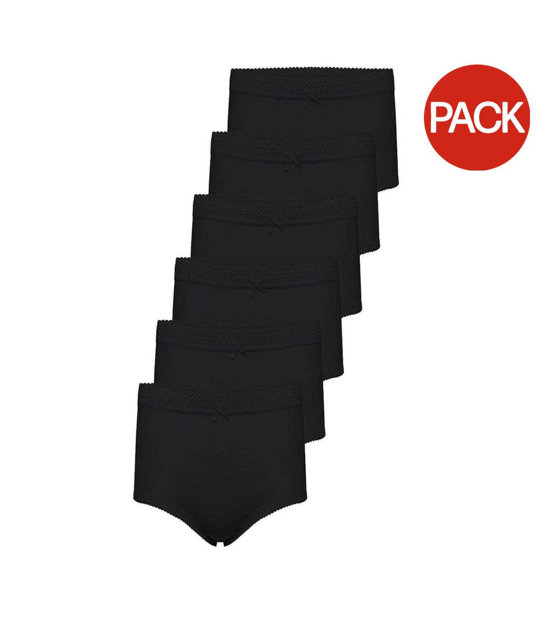 Pack Of 6  Womens/ladies Briefs  Black Harte & Soul-2
