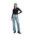 Womens/ladies Lupe Metallic Trousers Blue Metallic AmyLynn-3