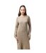 Robe Mi-longue Manches Longues Femme Gris Taupe Pieces-1