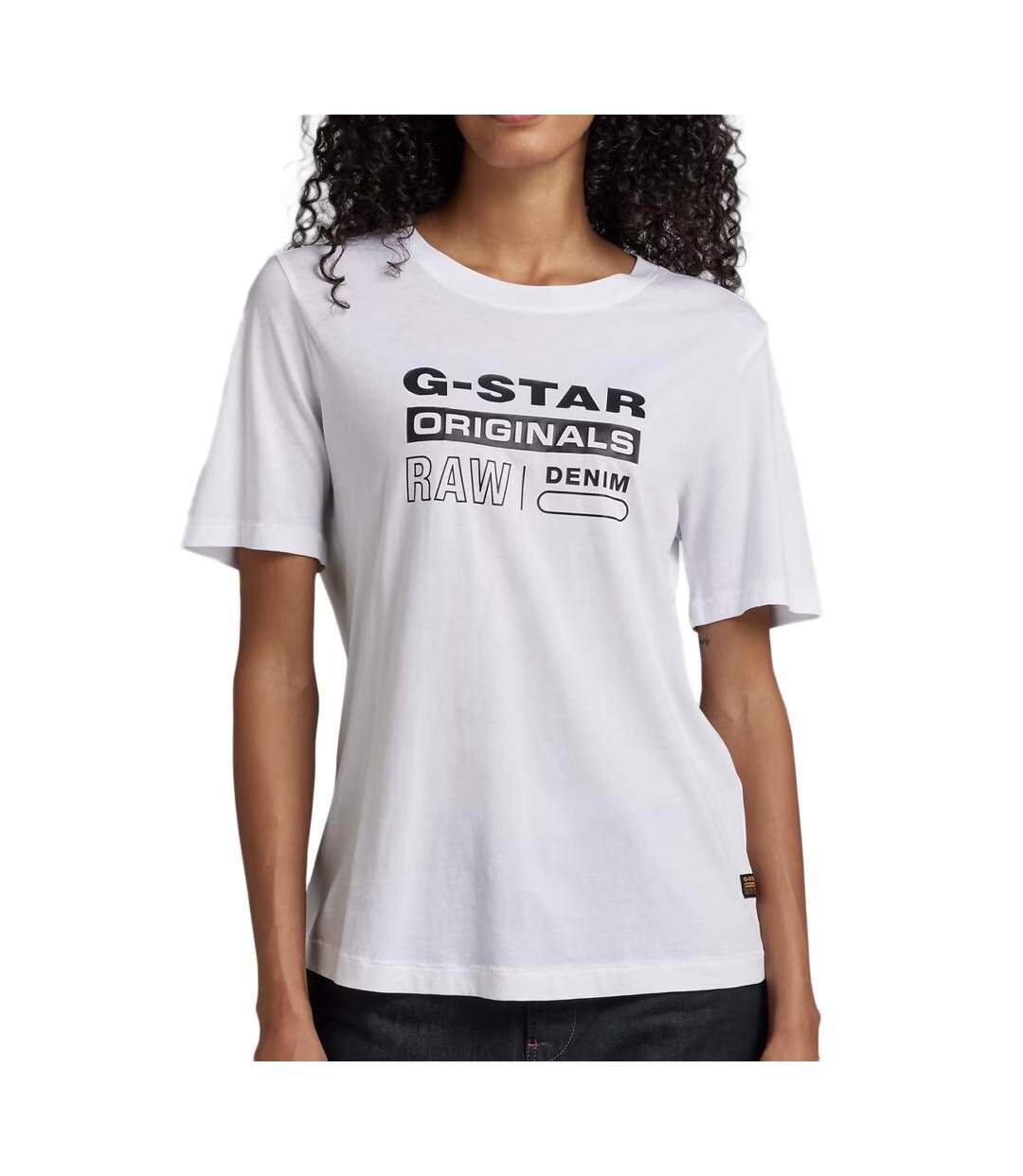 T-shirt Blanc Femme G-Star Raw Originals Label - M