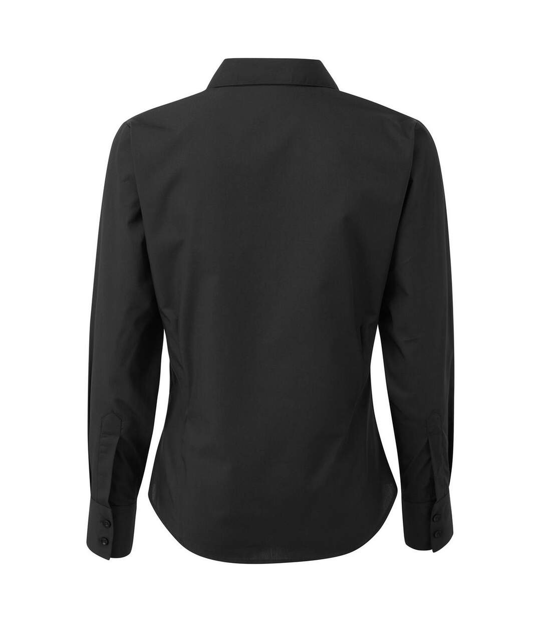 Womens/ladies Long-sleeved Shirt Black Premier-2