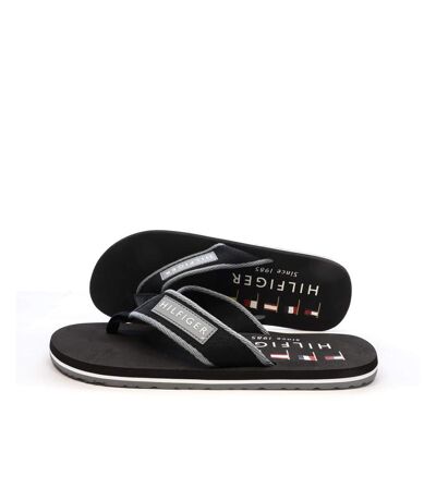 Tongs noires/grises homme tommy hilfiger patch - 40