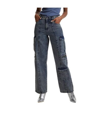 Pantalon Utility Femme Bleu Sombre Délavé Urban Classics