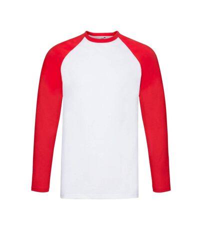 T-shirt Homme Blanc Rouge Fruit Of The Loom