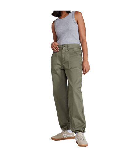 Womens/ladies stretch cargo trousers khaki green Animal