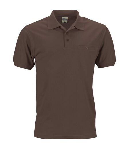 Polo homme poche poitrine - workwear - JN846 - marron